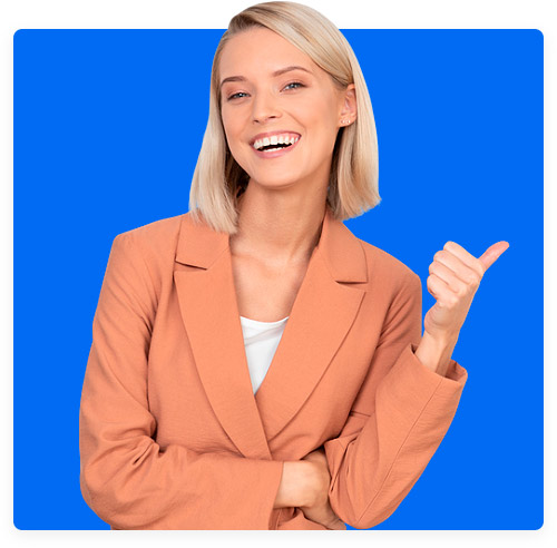 Girl Blue background